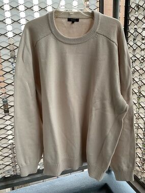 Quince Cotton Crewneck Sweater Speckled Beige XXL